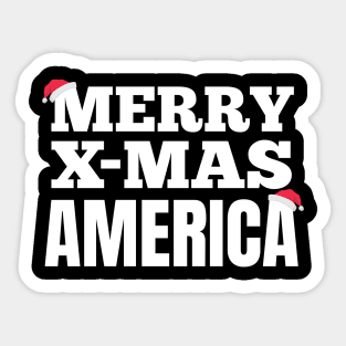 Merry X-Mas America Sticker